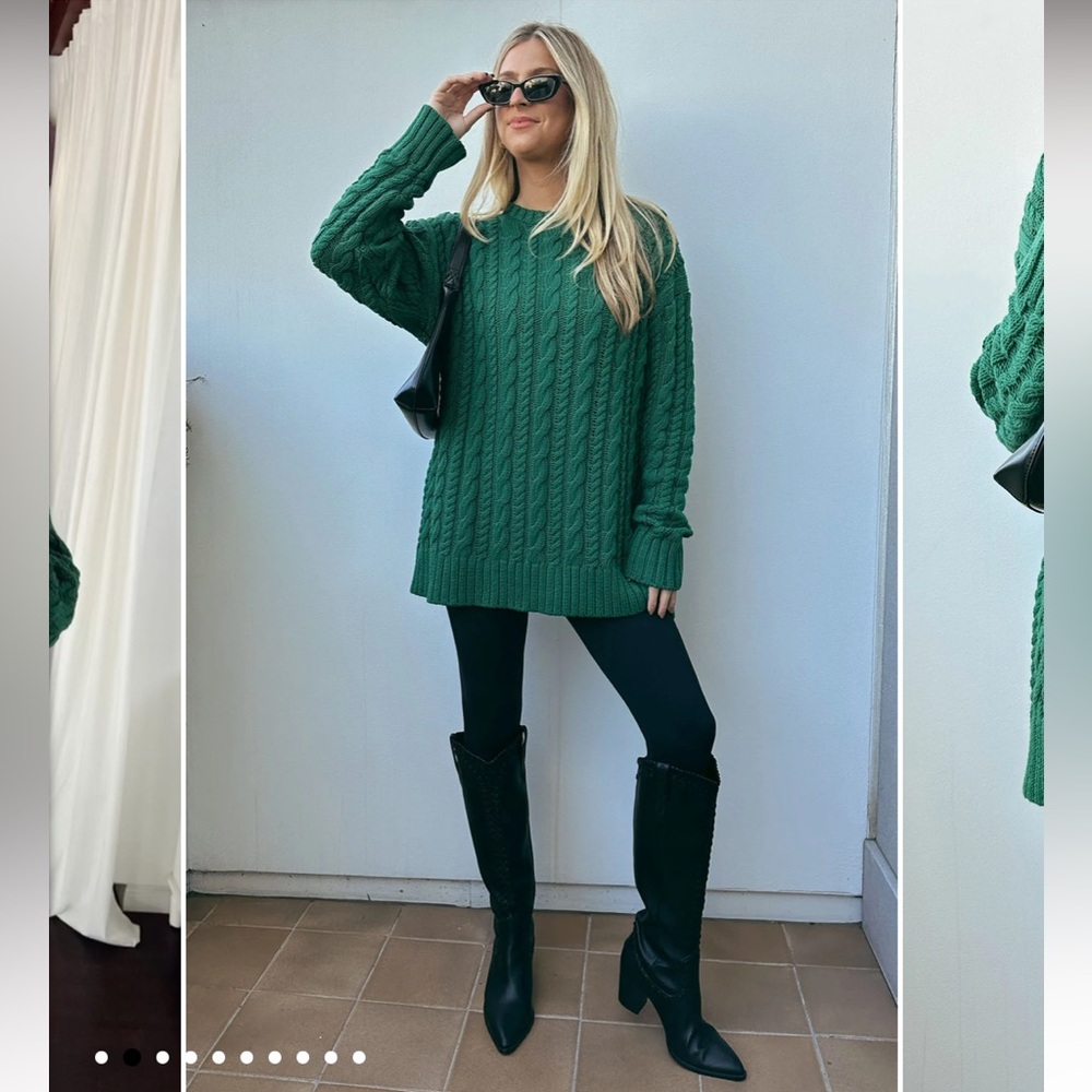Show Me Your MuMu Day to Day Tunic Sweater - Emerald Green - Size Large